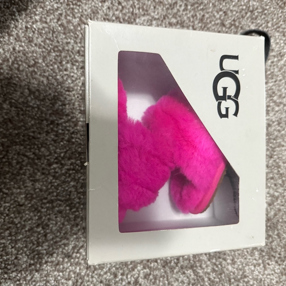 UGG Vibrant Pink Fluffy Slippers